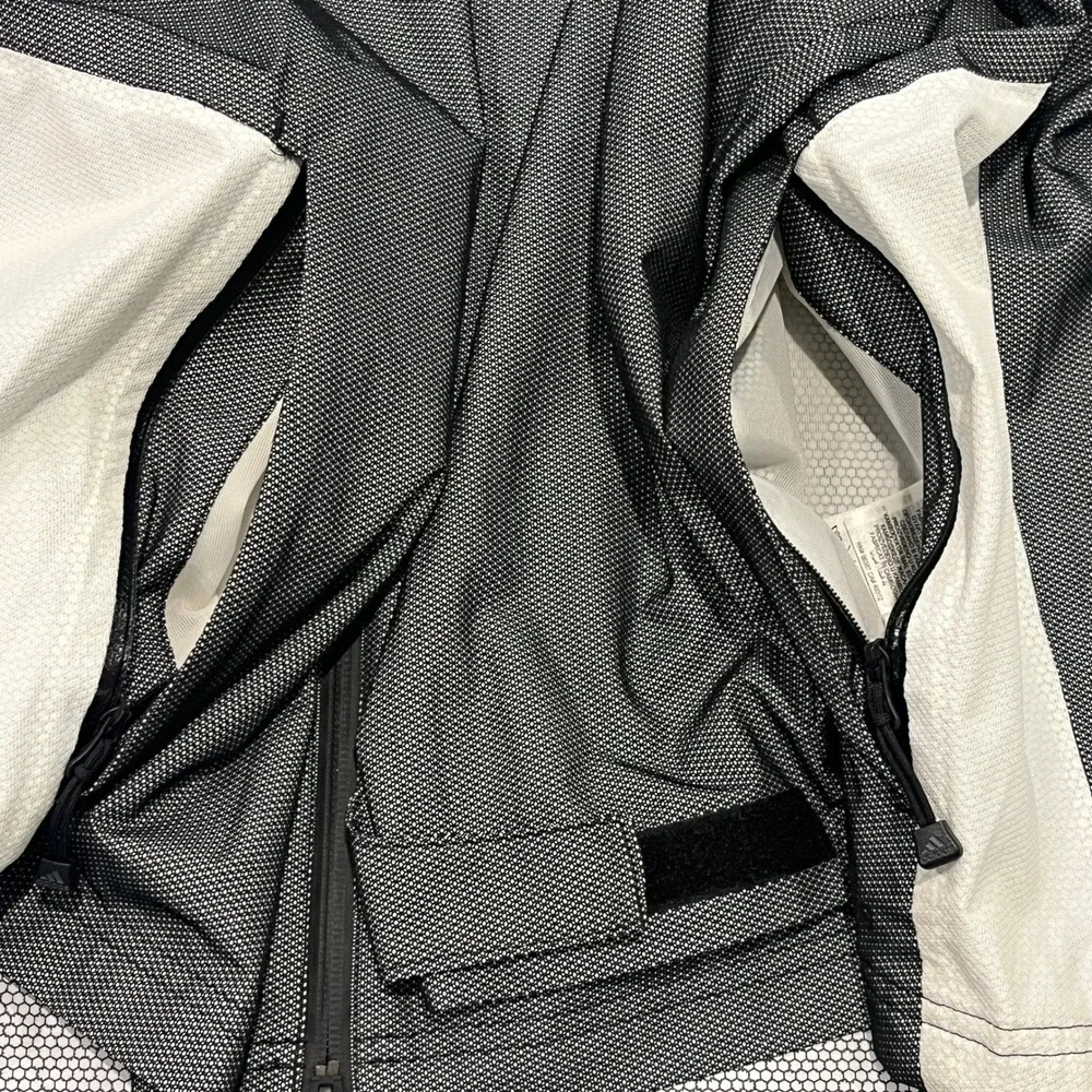 Adidas Golf Rain Rdy Waterproof Jacket Mens XL Black White Full‎ Zip Golf Active